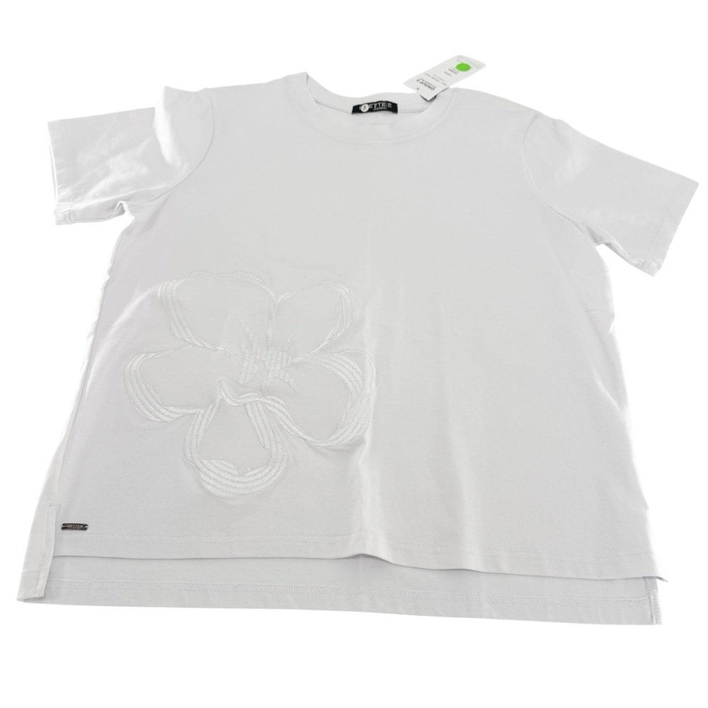 LISETTE White Short Sleeve Embroidered Tee